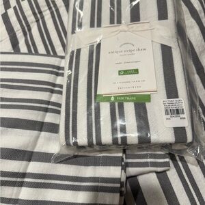 Pottery Barn Antique Stripe Queen Duvet Cover + 2 Euro Shams